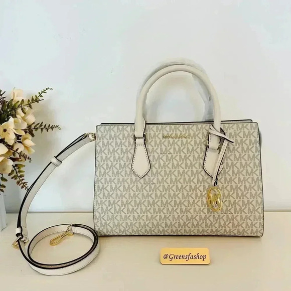 Michael kors purse Sheila Medium Satchel LT Cream - Picture 1 of 9